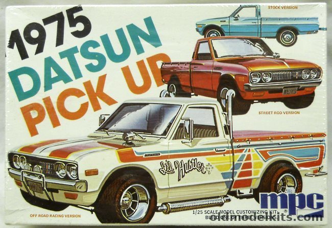 MPC 1/25 1975 Datsun Pickup  - Stock / Street Rod / Lil Hustler Off Road Racer, 1-7508 plastic model kit